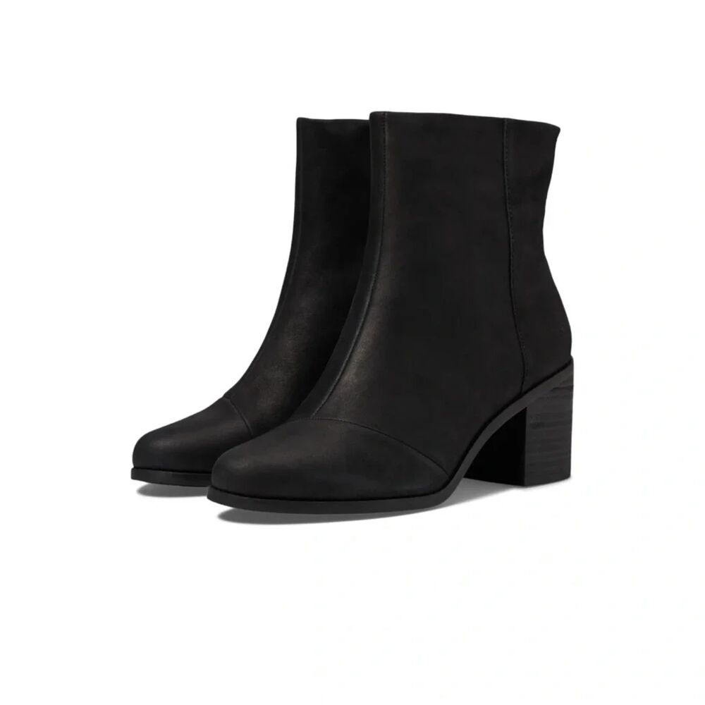 TOMS Evelyn Black Nubuck Ankle Boots – Size 6.5 – New Without Box